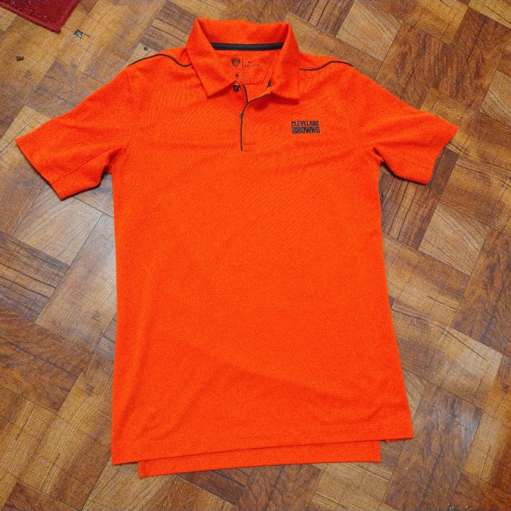 Nike NFL Cleveland Browns On Field Polo Short Sleeve Tshirt Men's Small